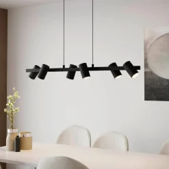 Selezionato da Mazzolaluce Lampadario moderno luci orientabili nero per soggiorno