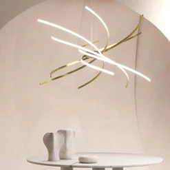 Top Light Lampadario moderno oro led 88w 3000k tornado
