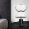 Maytoni lampada da tavolo moderna marmo led 3000k nera vetro bianco kyoto