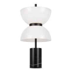 Maytoni lampada da tavolo moderna marmo led 3000k nera vetro bianco kyoto