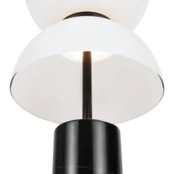 Maytoni lampada da tavolo moderna marmo led 3000k nera vetro bianco kyoto