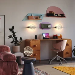 Maytoni magata lampada da tavolo per soggiorno vetro cromo led 7w 3000k dimmerabile