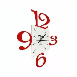 Complementi Selezionati da Mazzolaluce Orologio da parete moderno quadrato rosso e bianco h50