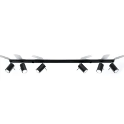 Selezionato da Mazzolaluce Plafoniera 118 cm nero 6 luci con faretti orientabili