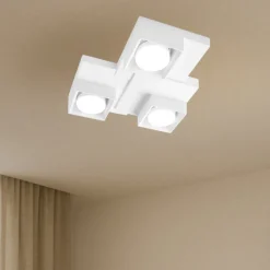 Sforzin Illuminazione Plafoniera 3 luci quadrati gesso sforzin sibari design moderna