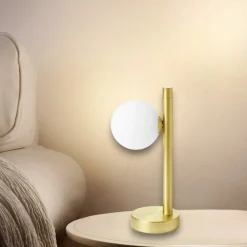 Miloox Pomi lampada da comodino moderna oro vetro bianco