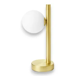 Miloox Pomi lampada da comodino moderna oro vetro bianco
