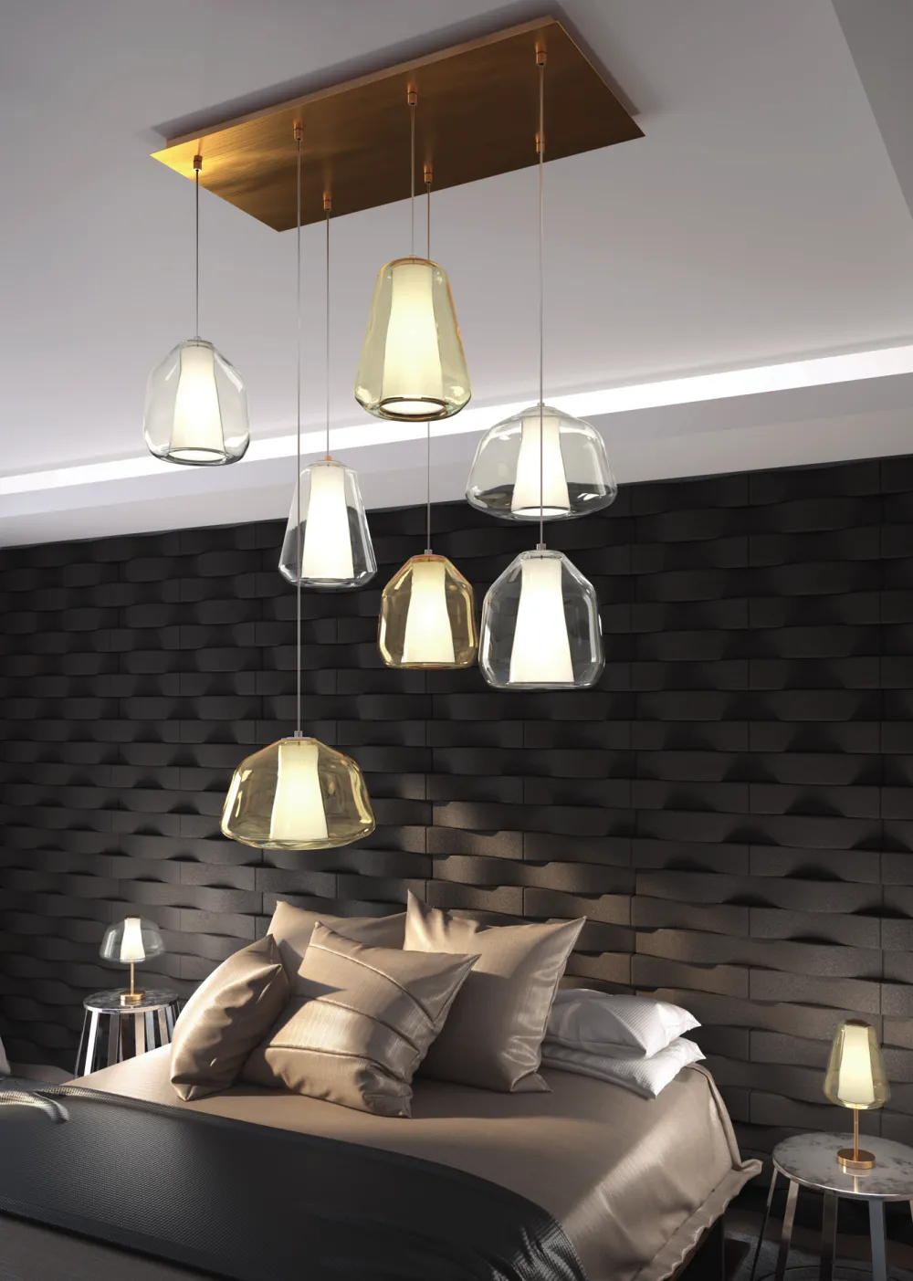Top Light Toplight double skin abat-jour camera da letto moderna