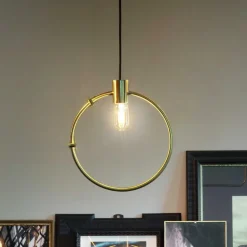 Ideal Lux Abc sp1 round round lampadario particolare cerchio ottone oro