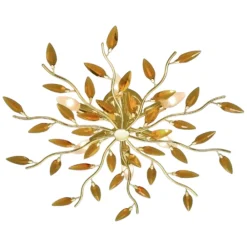 Affralux crystallivs plafoniera oro cristalli ambra
