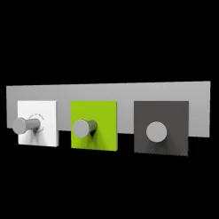 Complementi Selezionati da Mazzolaluce Appendiabiti a muro moderno 3 ganci stripes verde mela bianco grigio