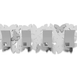 Complementi Selezionati da Mazzolaluce Appendiabiti a parete moderno per ingresso farfalle legno bianco grigio