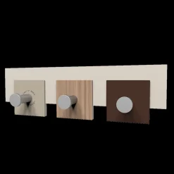 Complementi Selezionati da Mazzolaluce Appendiabiti da muro moderno noce canaletto 3 ganci