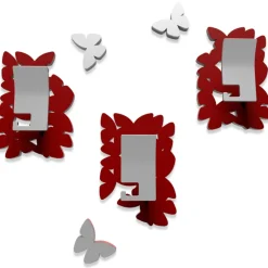Complementi Selezionati da Mazzolaluce Appendiabiti da parete butterfly legno rosso rubino grigio