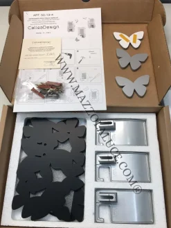 Complementi Selezionati da Mazzolaluce Appendiabiti da parete butterfly legno rosso rubino grigio