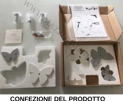 Complementi Selezionati da Mazzolaluce Appendiabiti da parete moderno farfalle divise colore rosa nuvola