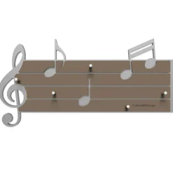 Complementi Selezionati da Mazzolaluce Appendichiavi da parete magnetico pentagramma legno colore alluminio tortora