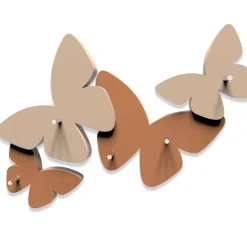 Complementi Selezionati da Mazzolaluce Appendichiavi da parete magnetico farfalle colore abbronzato moderno