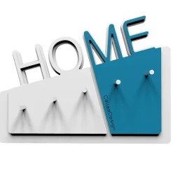 Complementi Selezionati da Mazzolaluce Appendichiavi da parete magnetico design moderno legno bianco blu luce