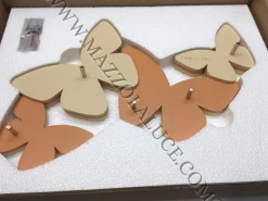 Complementi Selezionati da Mazzolaluce Appendichiavi da parete magnetico farfalle colore abbronzato moderno