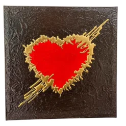 Selezionato da Mazzolaluce Artitalia quadretto cuore rosso 35x35 dipinto