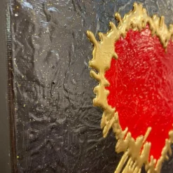 Selezionato da Mazzolaluce Artitalia quadretto cuore rosso 35x35 dipinto