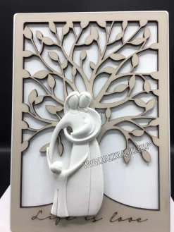 Bongelli Preziosi Bomboniera quadretto famiglia albero nocciola