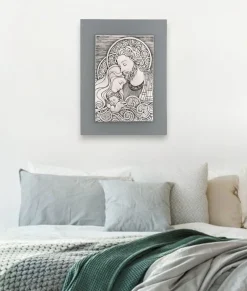 Bongelli Preziosi capezzale 30x40 quadretto sacra famiglia grigio