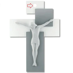 Bongelli Preziosi crocifisso da parete 17x12 grigio cristo bianco moderno