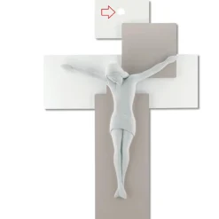 Bongelli Preziosi crocifisso 17x12 da parete moderno nocciola bianco