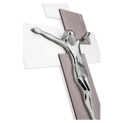 Bongelli Preziosi crocifisso da parete 17x12 rovere argentato