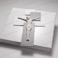 Bongelli Preziosi crocifisso da parete 17x12 grigio cristo bianco moderno