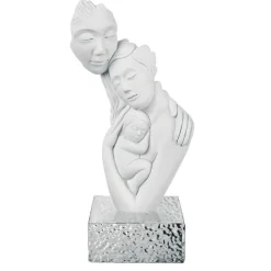 Bongelli Preziosi scultura moderna face famiglia h27 base argrento