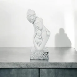 Bongelli Preziosi scultura moderna face famiglia h27 base argrento