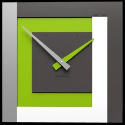 Complementi Selezionati da Mazzolaluce Clock40 stripes orologio a parete moderno verde mela bianco grigio