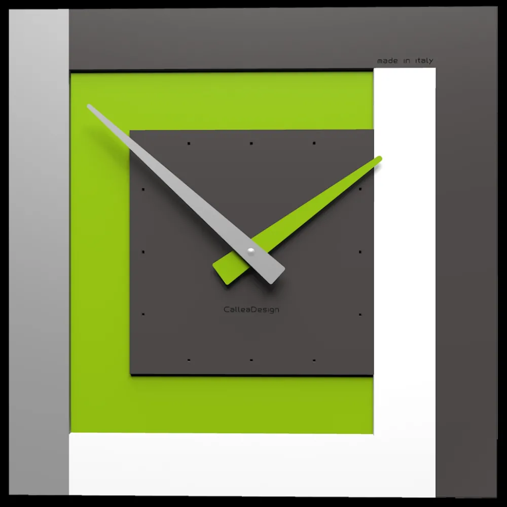 Complementi Selezionati da Mazzolaluce Clock40 stripes orologio a parete moderno verde mela bianco grigio