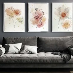 Selezionato da Mazzolaluce Composizione di 3 quadri moderni per soggiorno sfumature di amore