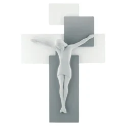 Bongelli Preziosi Crocifisso da parete 19x27 moderno grigio bianco