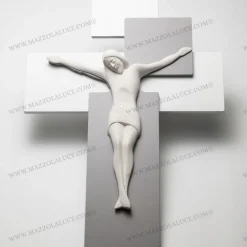 Bongelli Preziosi Crocifisso da parete 19x27 moderno grigio bianco