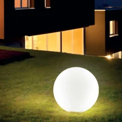 Ideal Lux Doris pt1 lampada per prato giardino palla bianca effetto granito ip44
