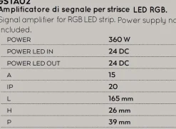 Gea Luce accessorio amplificatore di segnale per strisce led rgb