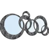 Selezionato da Mazzolaluce Grande specchio design moderno cerchi decorati trama nero grigio
