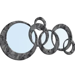 Selezionato da Mazzolaluce Grande specchio design moderno cerchi decorati trama nero grigio
