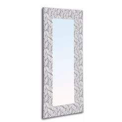 Selezionato da Mazzolaluce Grande specchio verticale rettangolare con cornice petali bianco grigio 180x72