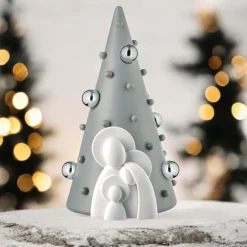 Bongelli Preziosi Grande statuetta presepe h30 albero di natale grigio
