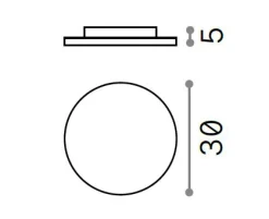 Ideal Lux mib pl round plafoniera da esterno tonda led 3000k bianca ip65