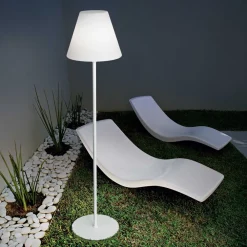 Ideal Lux Itaca pt1 piantana da esterno paralume cono bianca