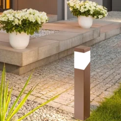 Gea Luce Lampiocnino da giardino moderno corten marrone sury