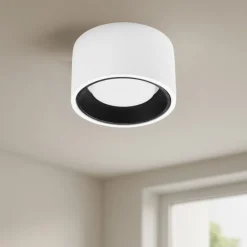 Sforzin Illuminazione Nasso sforzin plafoniera di gesso bianca interno alluminio nero