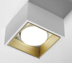 Sforzin Illuminazione Nasso sforzin plafoniera quadrata di gesso interno alluminio oro